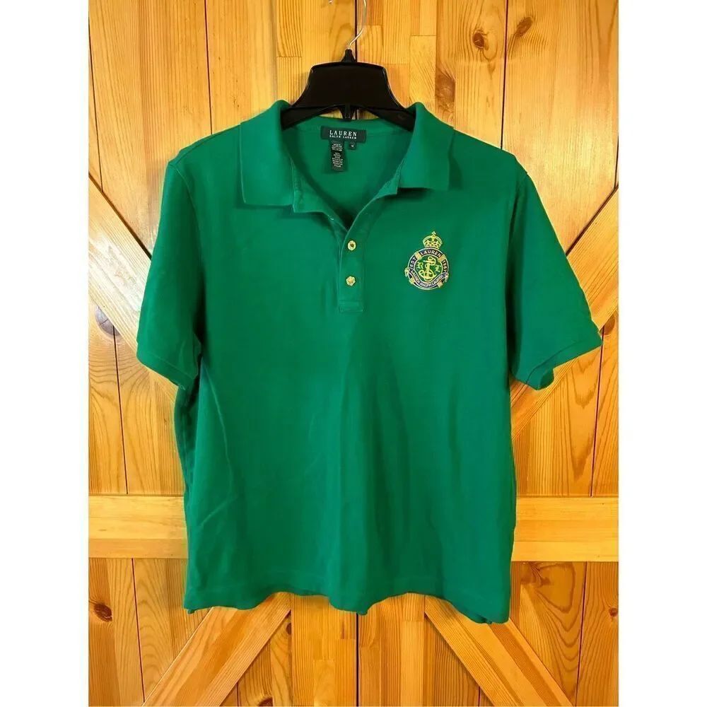 Lauren Ralph Lauren Green Cotton Golf Polo Rugby Shirt Mens Size 1X (4336)